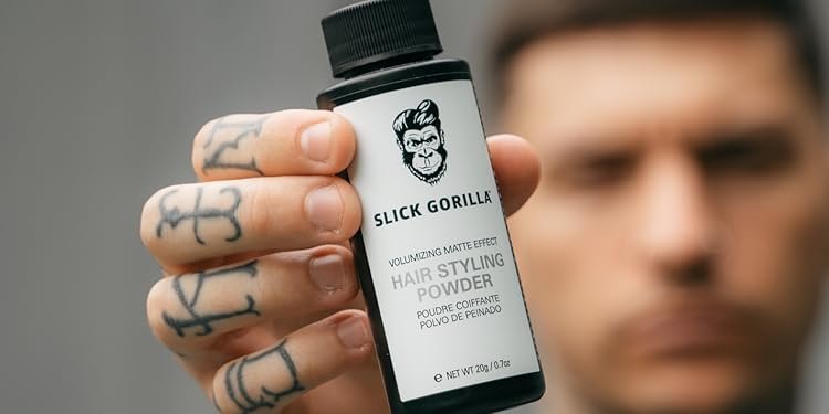 Slick Gorilla styling powder en uso